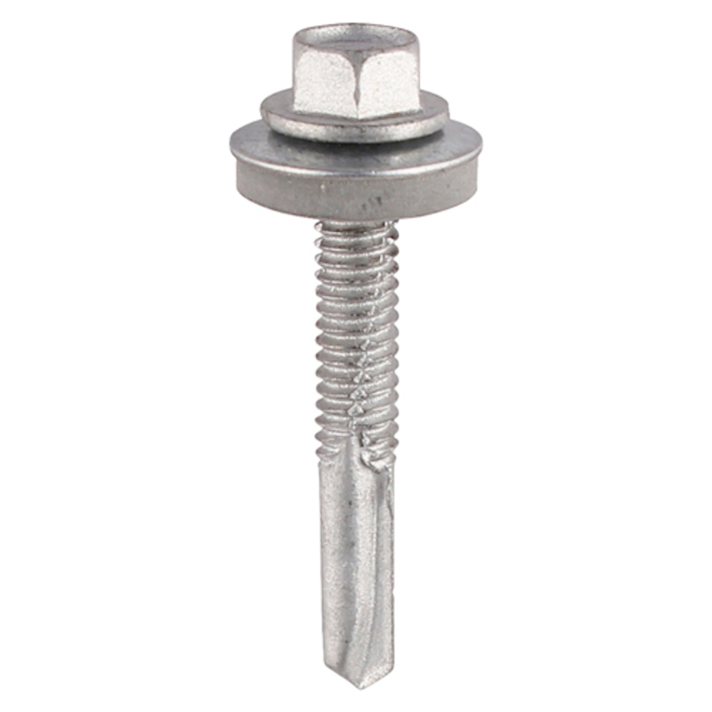 5.5x38mm Stainless Steel Bi-Metal Heavy Section Hex Head Self Drill Screws with 16mm Washer 